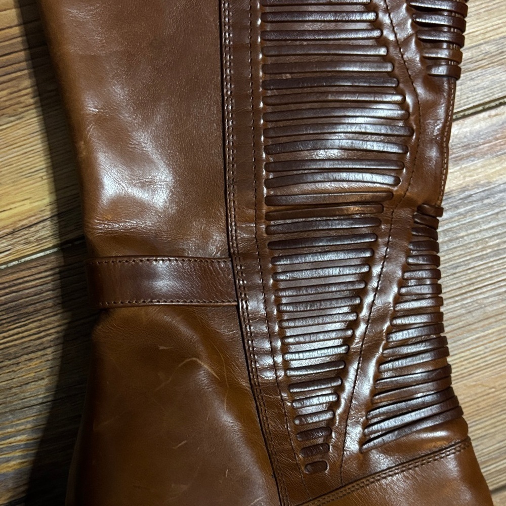 Via Spiga Brown Leather Heeled Boots with woven details size 9 - Picture 11 of 11